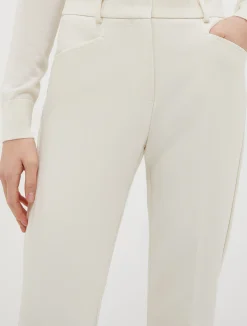 Double cloth bootcut trousers