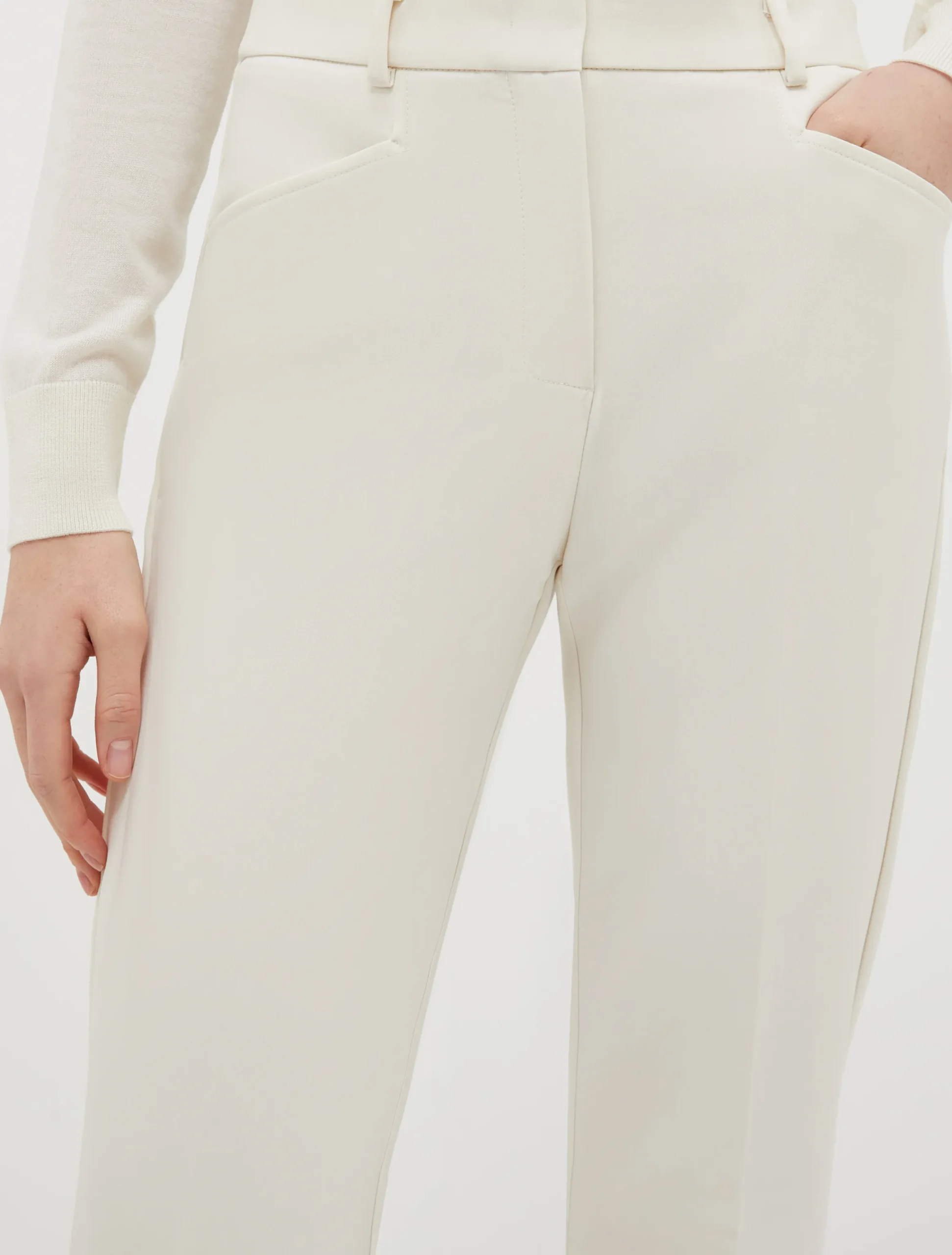 Double cloth bootcut trousers