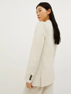 Double-breasted canvas blazer