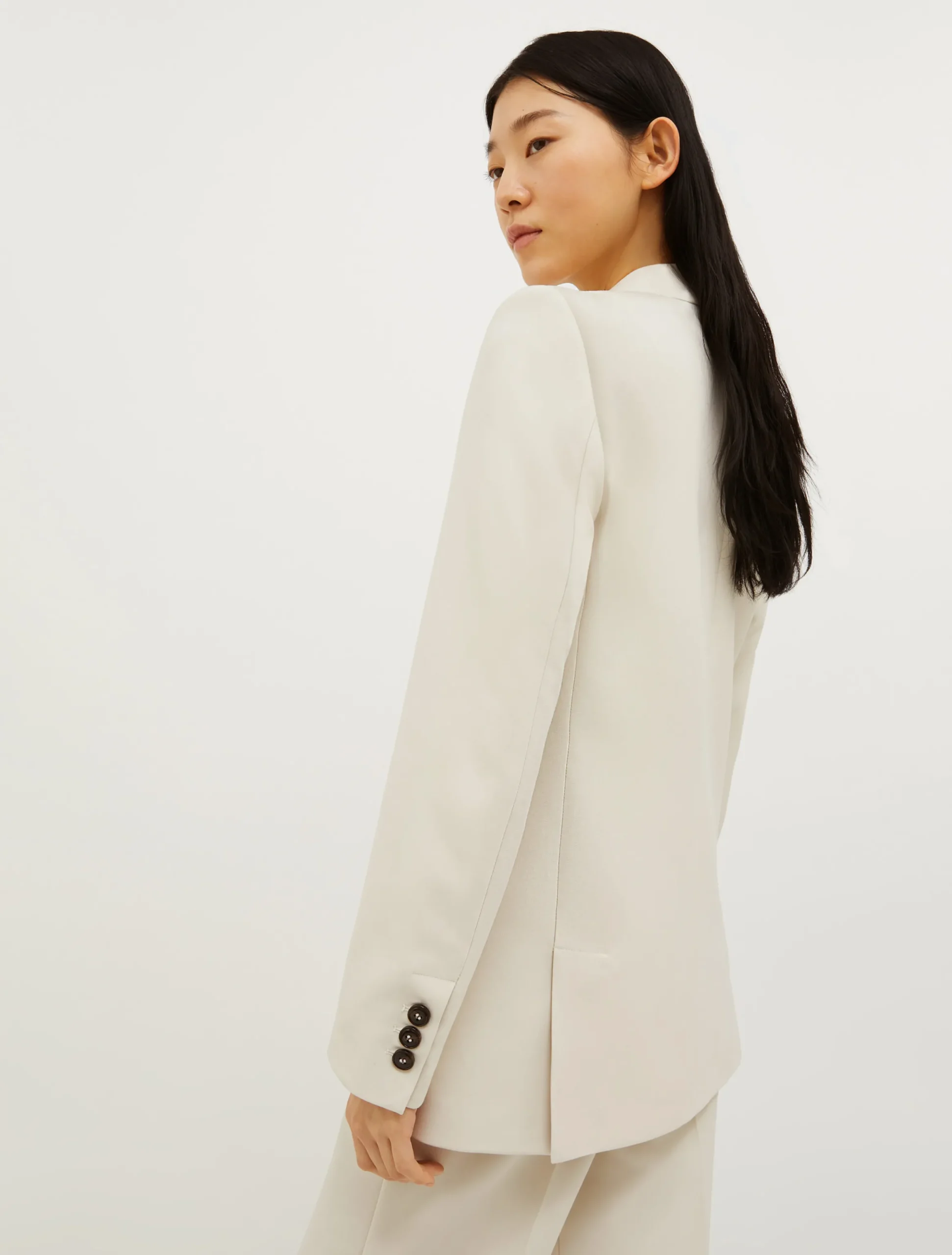 Double-breasted canvas blazer