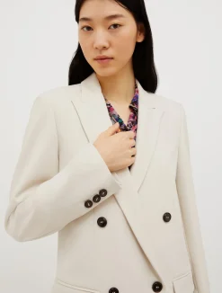 Double-breasted canvas blazer