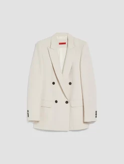 Double-breasted canvas blazer