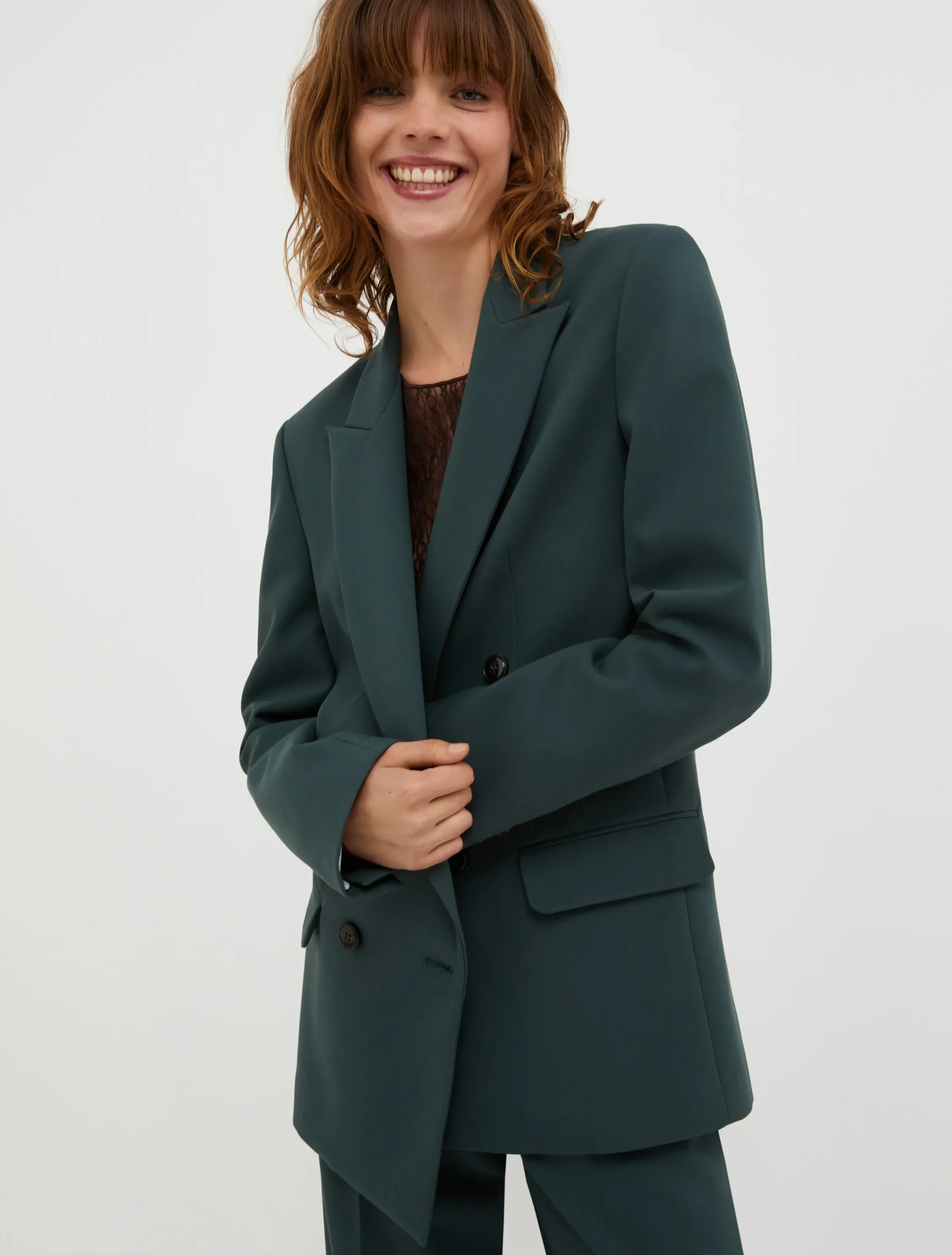 Double-breasted canvas blazer