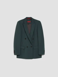Double-breasted canvas blazer