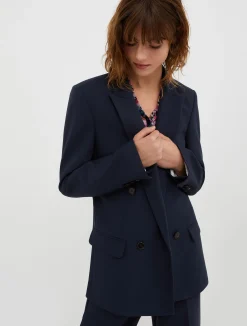 Double-breasted canvas blazer