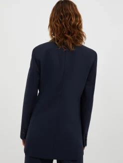 Double-breasted canvas blazer