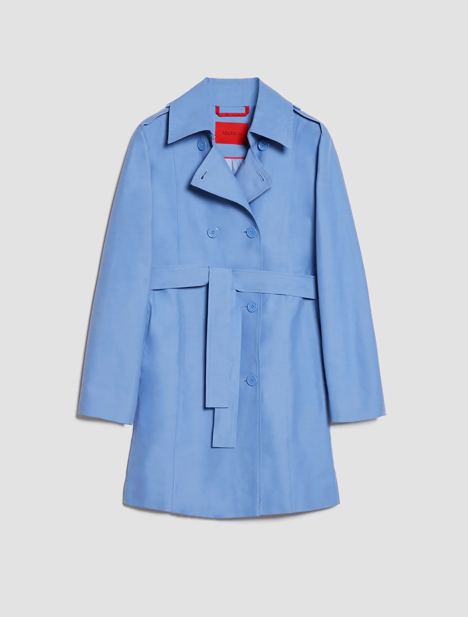 Double-breasted cropped trench coat