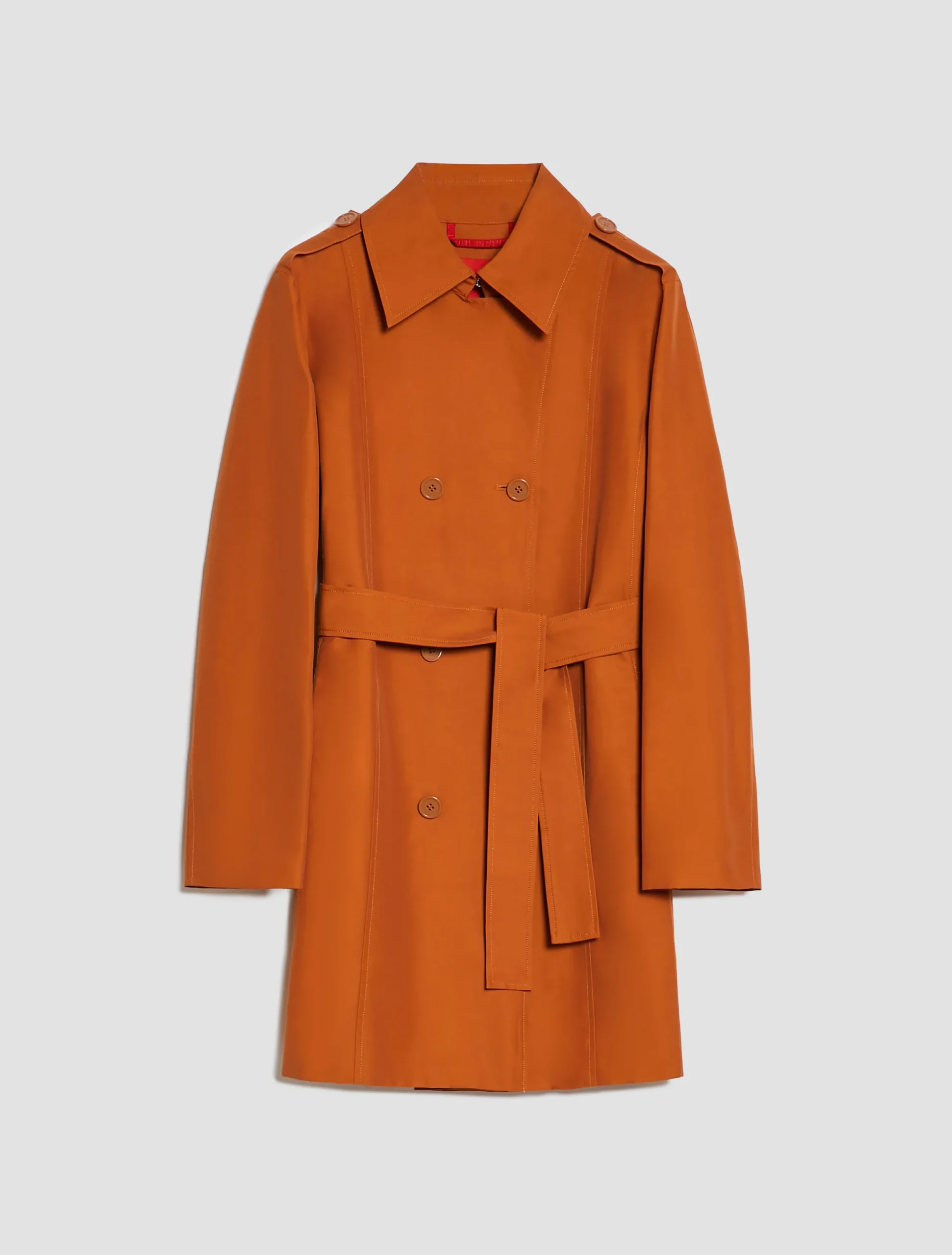 Double-breasted cropped trench coat