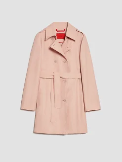 Double-breasted cropped trench coat