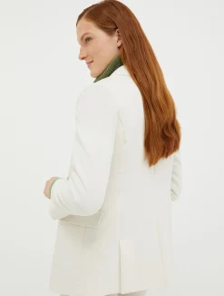 Double-breasted double cloth blazer