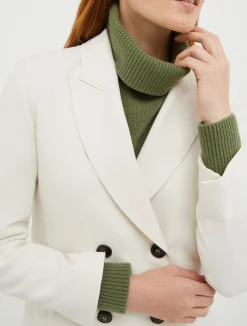 Double-breasted double cloth blazer