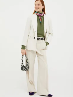 Double-breasted double cloth blazer