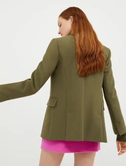 Double-breasted double cloth blazer