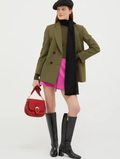 Double-breasted double cloth blazer