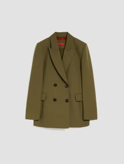 Double-breasted double cloth blazer