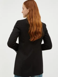 Double-breasted flannel blazer