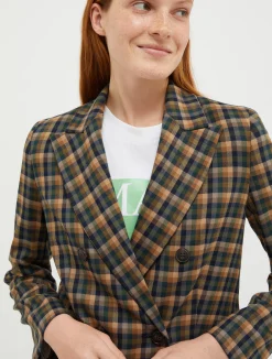 Double-breasted flannel blazer