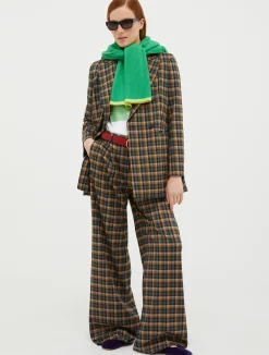 Double-breasted flannel blazer