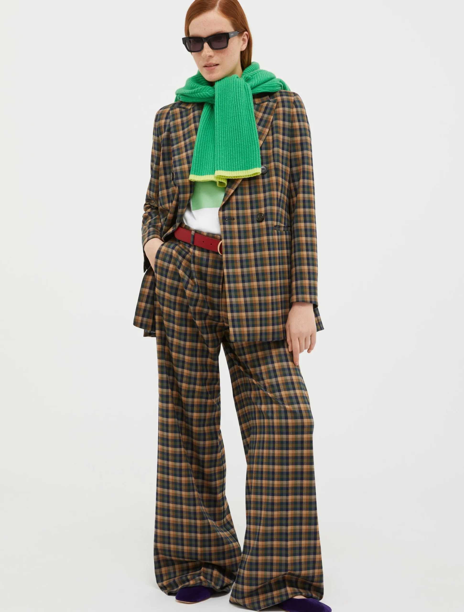 Double-breasted flannel blazer