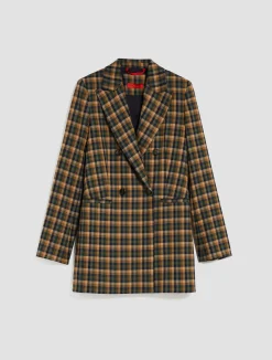 Double-breasted flannel blazer