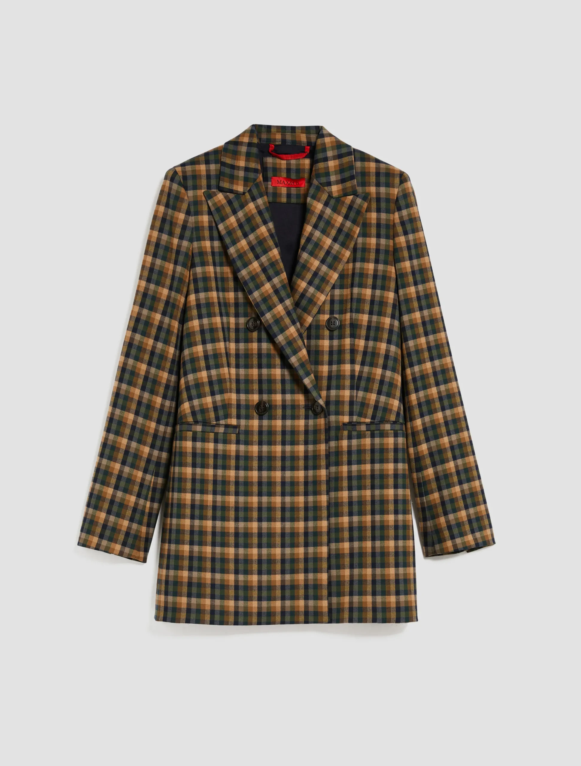 Double-breasted flannel blazer