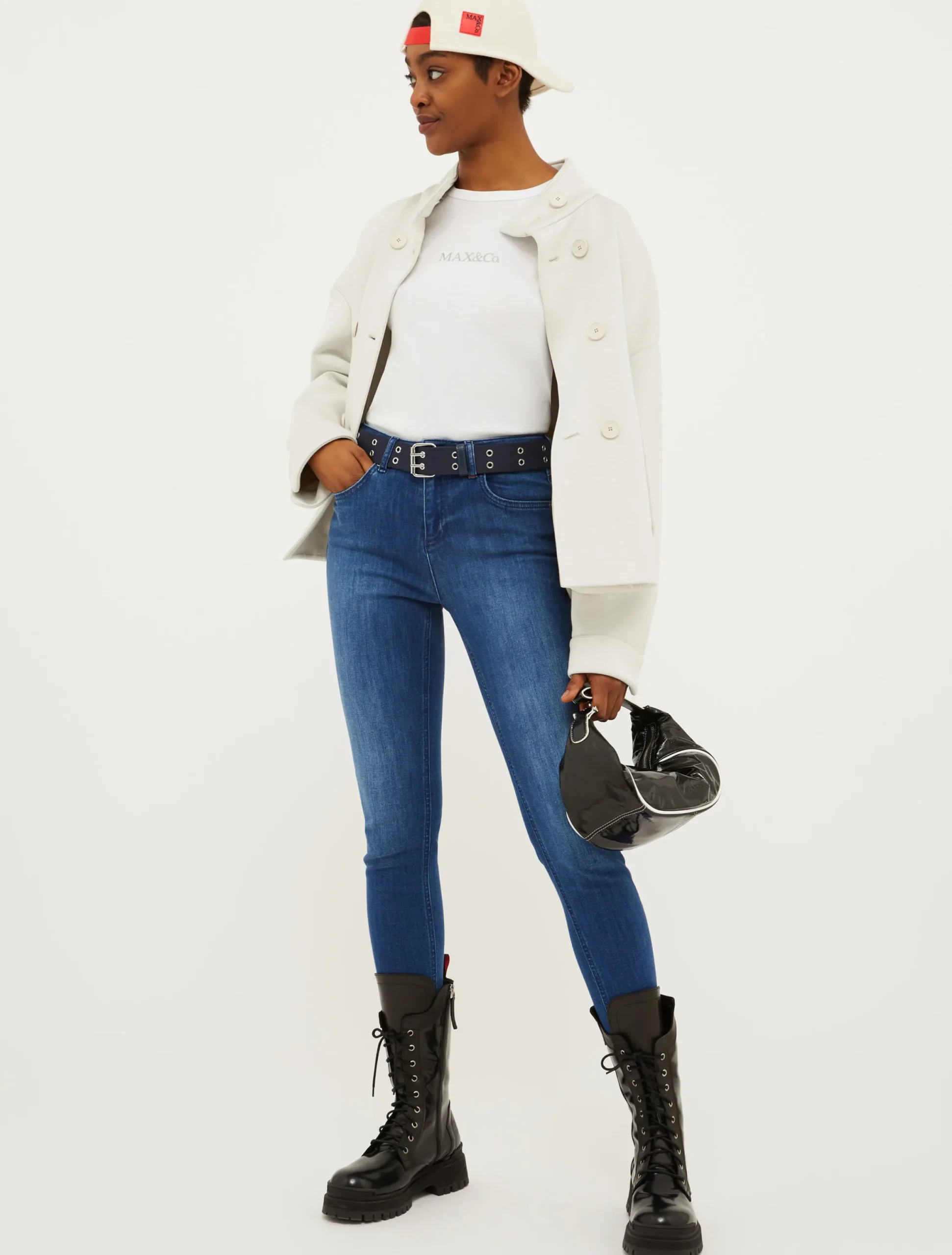 Double-breasted jersey jacket