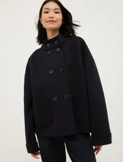 Double-breasted jersey jacket