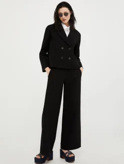 Double-breasted jersey-twill blazer