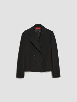 Double-breasted jersey-twill blazer