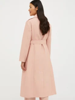 Double-breasted midi trench coat