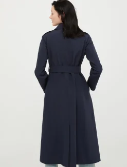 Double-breasted midi trench coat
