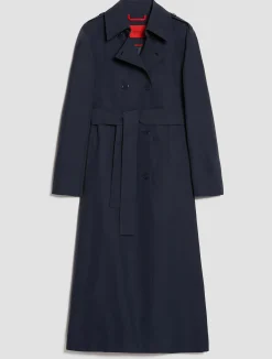 Double-breasted midi trench coat