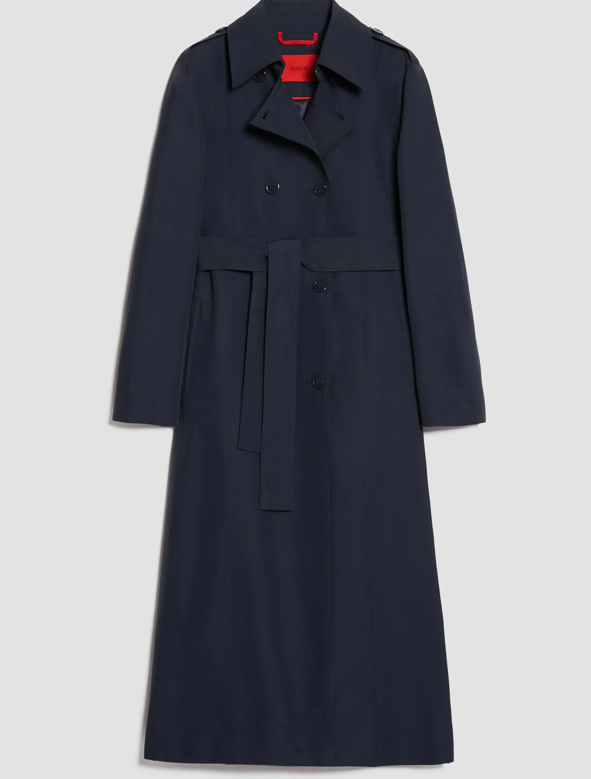 Double-breasted midi trench coat