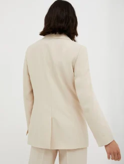 Double-breasted satin blazer