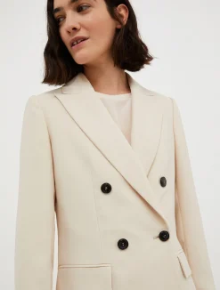 Double-breasted satin blazer