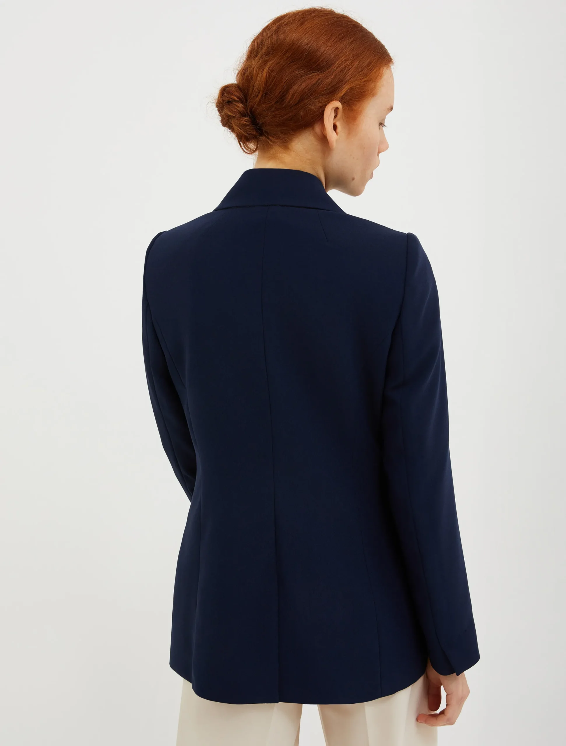 Double-breasted satin blazer