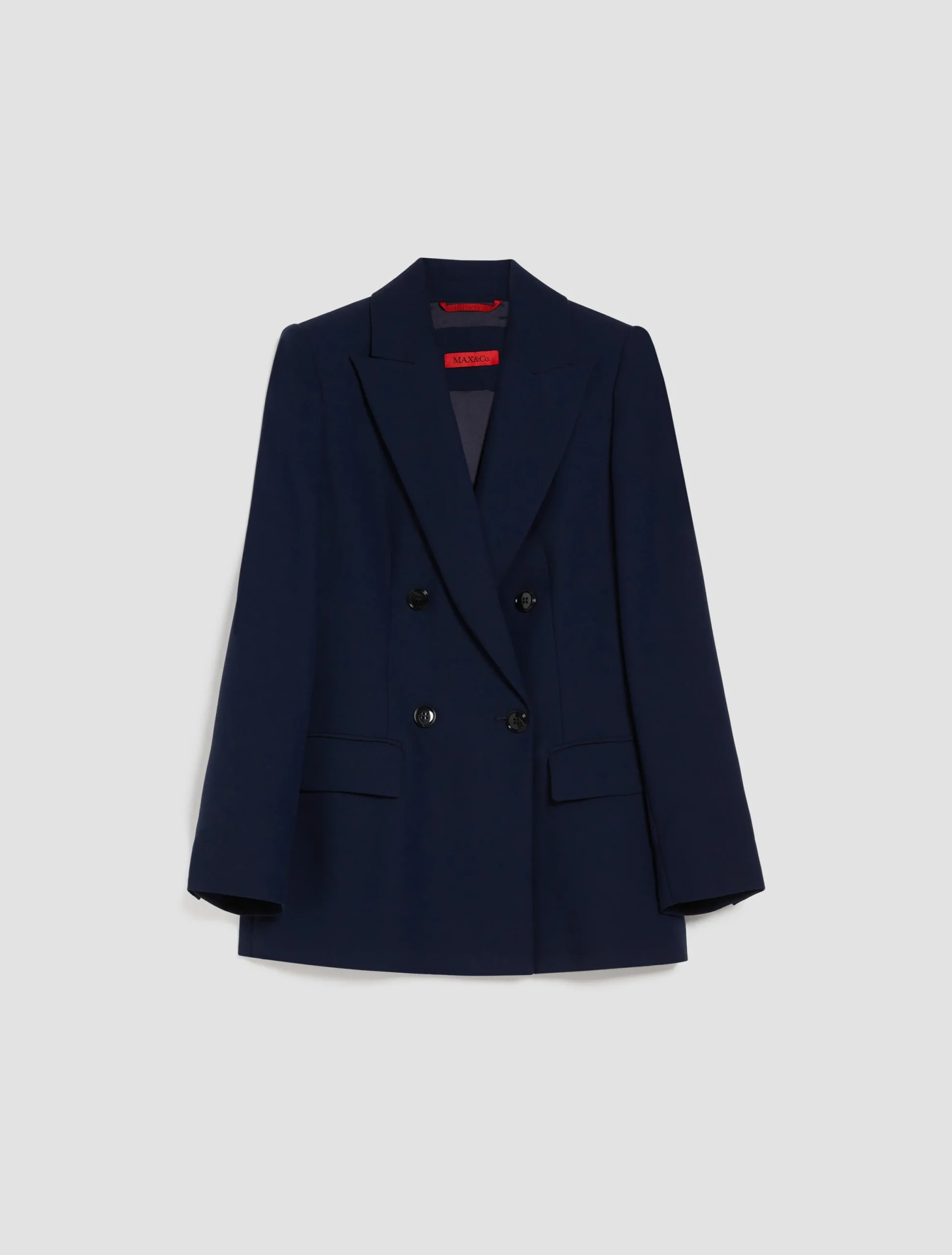 Double-breasted satin blazer
