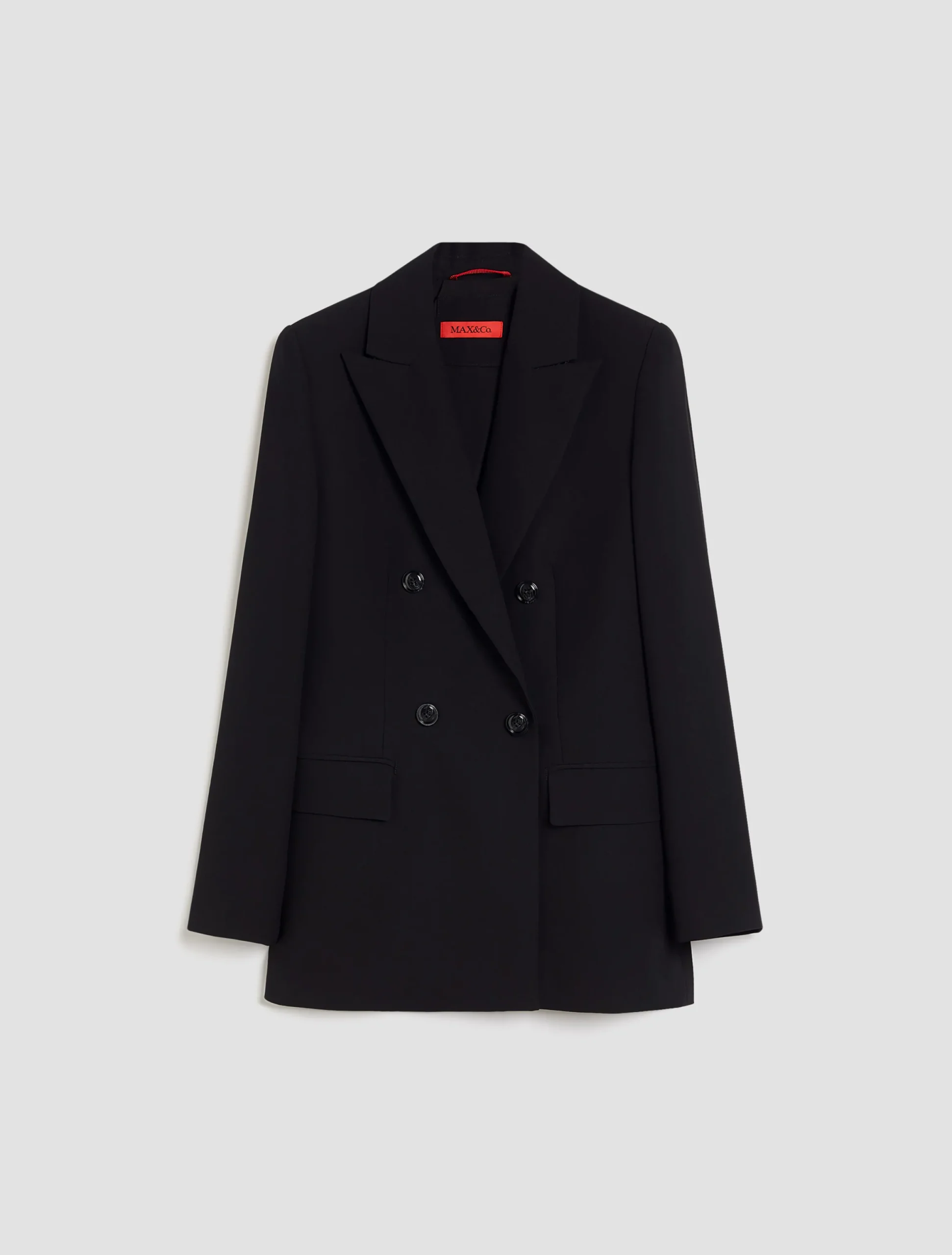 Double-breasted satin blazer