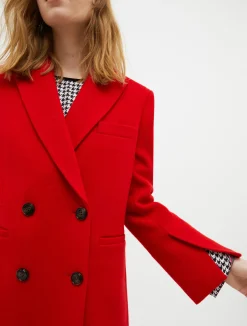 Double-breasted wool-blend blazer