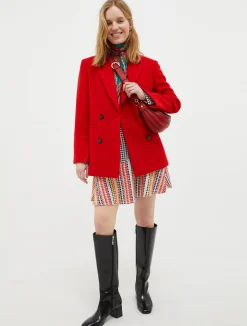 Double-breasted wool-blend blazer