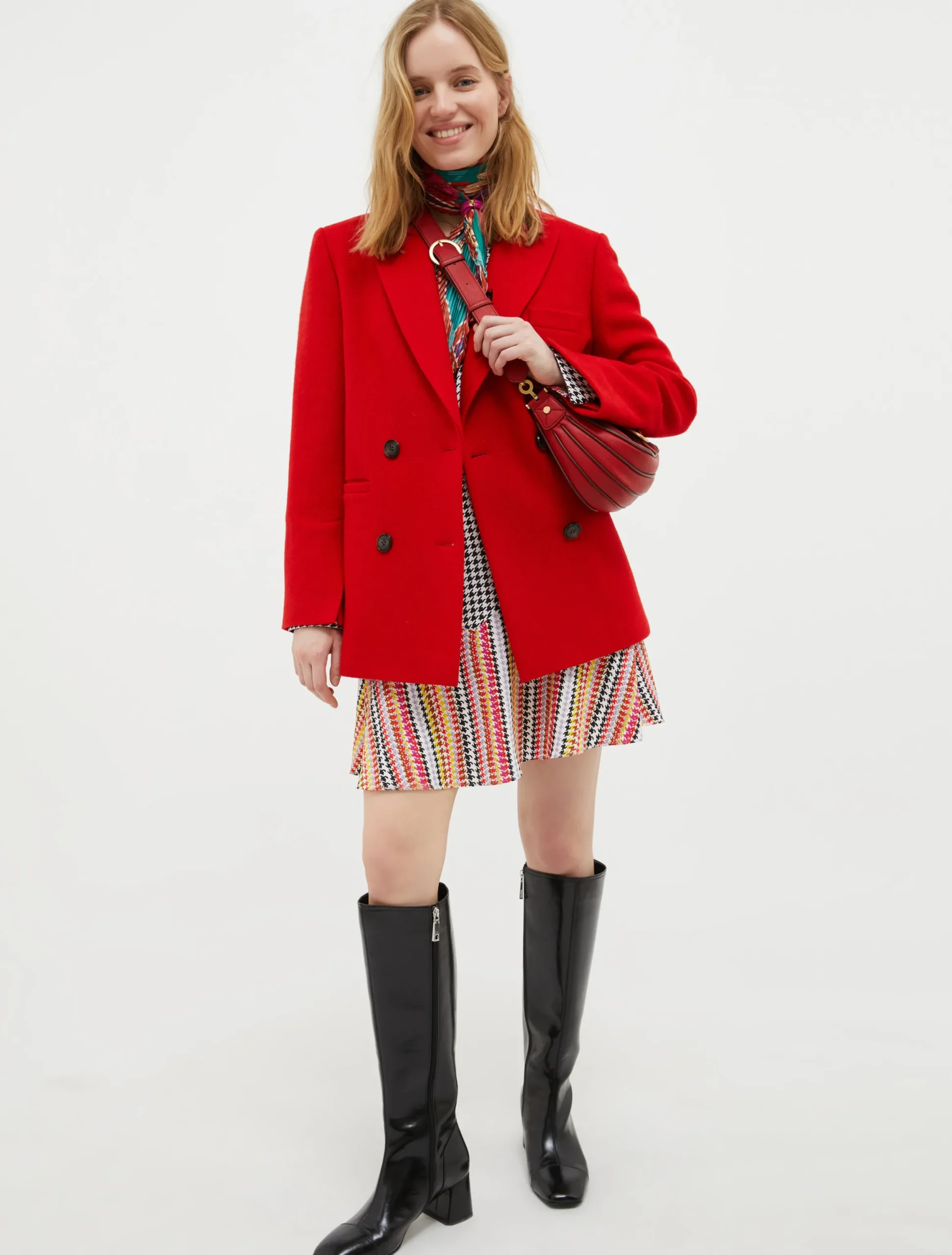 Double-breasted wool-blend blazer