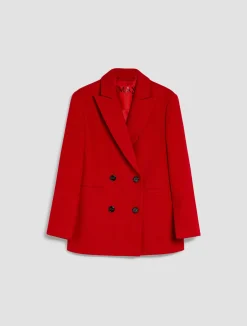 Double-breasted wool-blend blazer