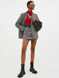 Double-breasted wool-blend blazer