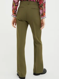 Double-cloth bootcut trousers