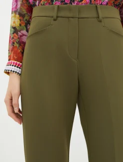 Double-cloth bootcut trousers