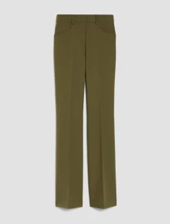 Double-cloth bootcut trousers