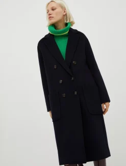 Double-faced broadcloth coat