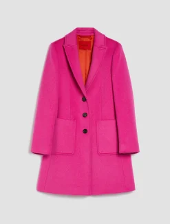 Double-faced wool-blend coat