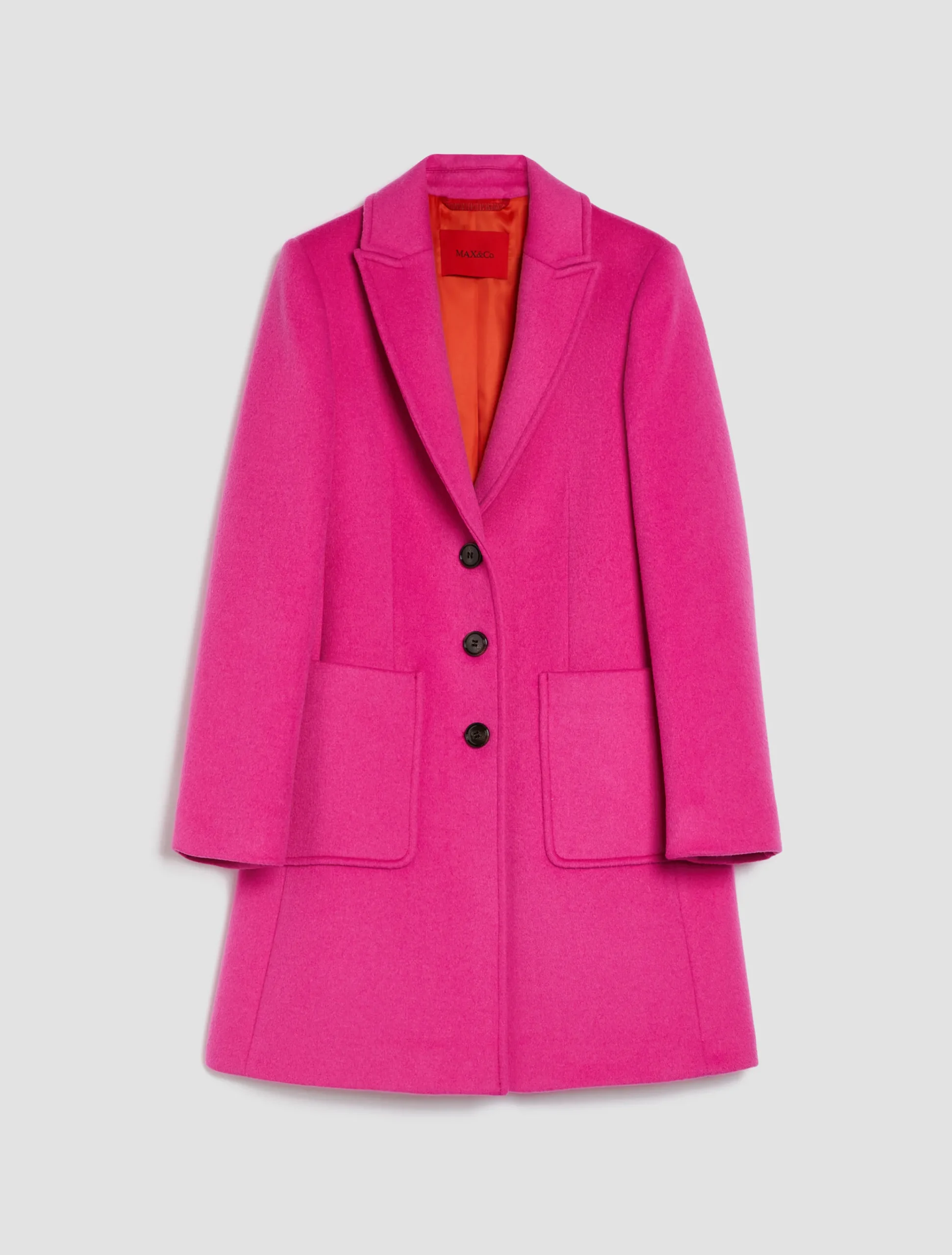 Double-faced wool-blend coat