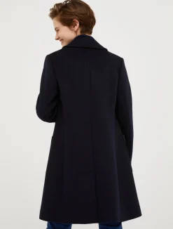 Double-faced wool-blend coat